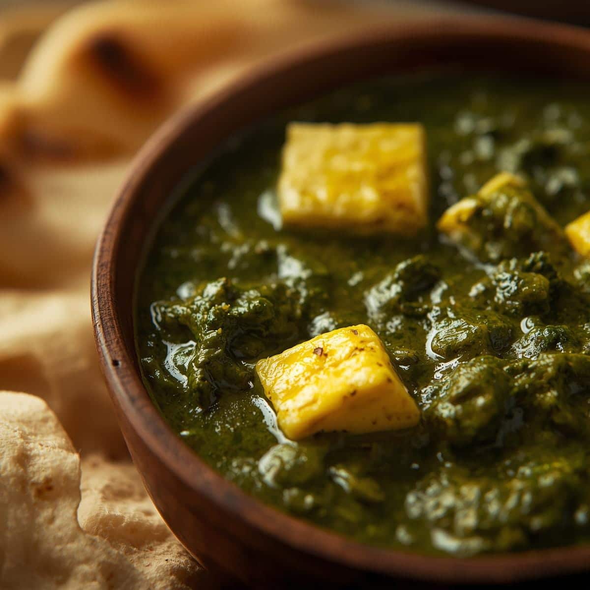 Palak Paneer og plain Naan